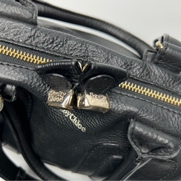 See By Chloe Kay Black Leather Satchel Shoulder Crossbody Bag - Picture 4 of 16